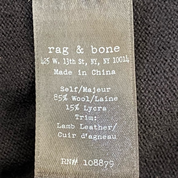 Rag & Bone Leather and Wool Kayla Mini Skirt - Picture 6 of 6